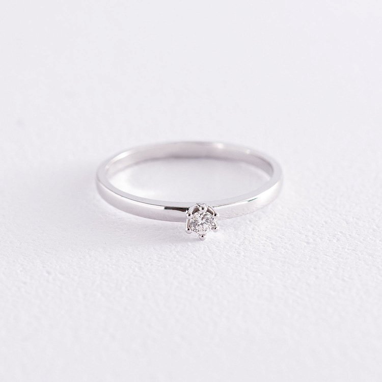 Золота заручальна каблучка з діамантом кб0356y від ювелірного магазину Онікс