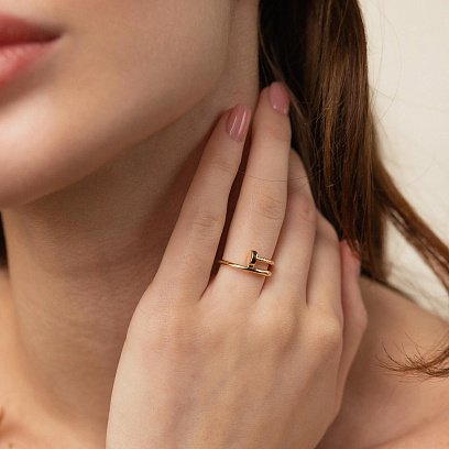 Кольцо "Гвоздь" в желтом золоте к06965 №4