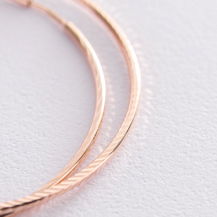 Серьги - кольца в красном золоте (4.4 см) с07342 от ювелирного магазина Оникс - 2