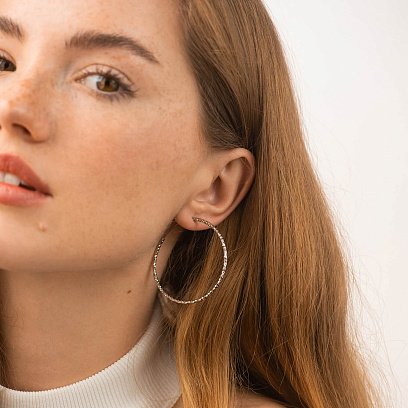 Сережки - кільця у сріблі (4.5 см) 122970