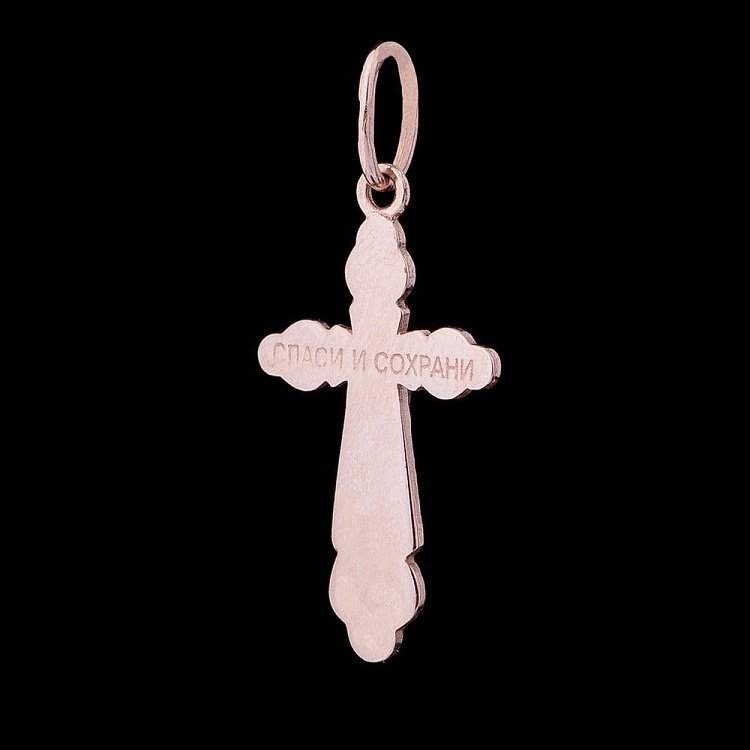 Золотой православный крест (распятие) п00246 от ювелирного магазина Оникс - 1