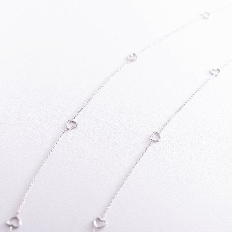 Серебряное колье "Сердечки" 181081 от ювелирного магазина Оникс - 1