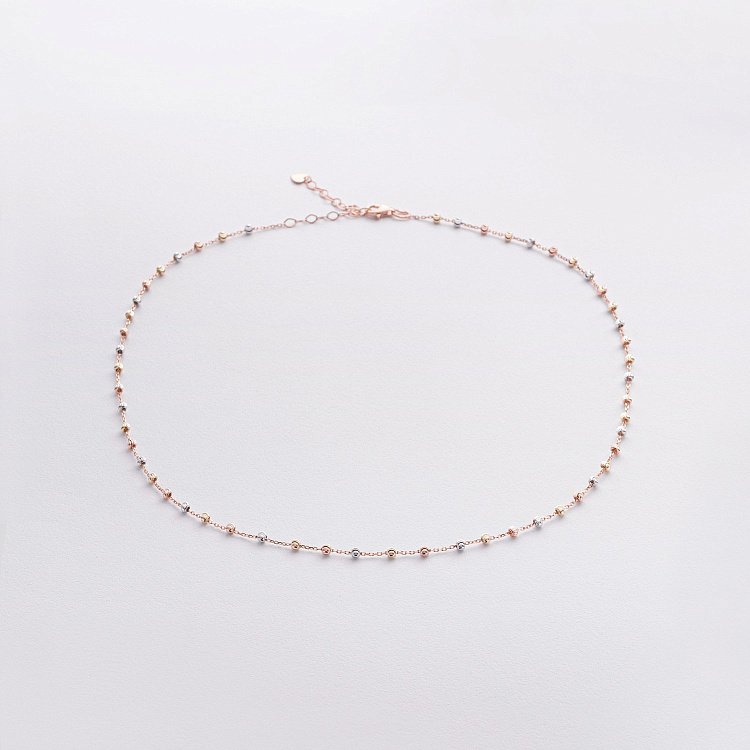 Кольє "Кульки" (червоне, жовте, біле золото) кол02605 від ювелірного магазину Онікс