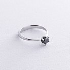 Помолвочное кольцо с черным бриллиантом (белое золото) 236311122 от ювелирного магазина Оникс - 4