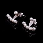 Срібні сережки з штучним перлами 121635 от ювелирного магазина Оникс
