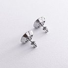 Срібні сережки - пусети "Клевер" (фіаніти) 1145с от ювелирного магазина Оникс - 4