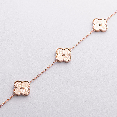 Золотой браслет "Клевер" б05842 №2