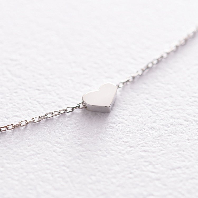 Кольє "Сердечко" в білому золоті  кол01771 від ювелірного магазину Онікс - 12