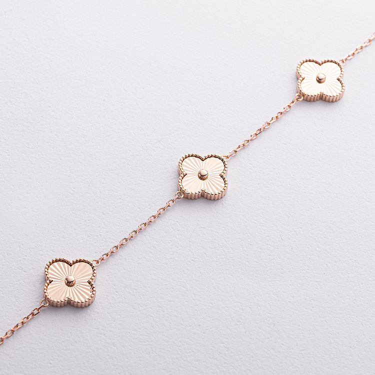 Золотой браслет "Клевер" б05842 от ювелирного магазина Оникс - 1