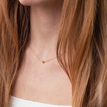 Колье "Шарик" в желтом золоте (4 мм) кол02123