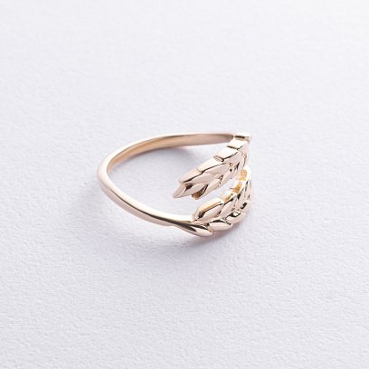 Кольцо "Колоски пшеницы" в желтом золоте к08048 №5