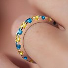 Серебряное кольцо с дорожкой голубых и желтых камней 112664 от ювелирного магазина Оникс - 4