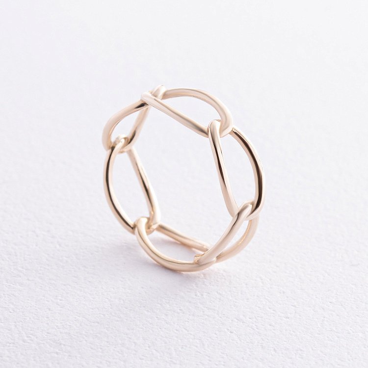 Кольцо "Цепочка" в желтом золоте к07531 от ювелирного магазина Оникс