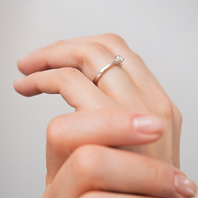 Заручальна золота каблучка з діамантом кб0692м №4