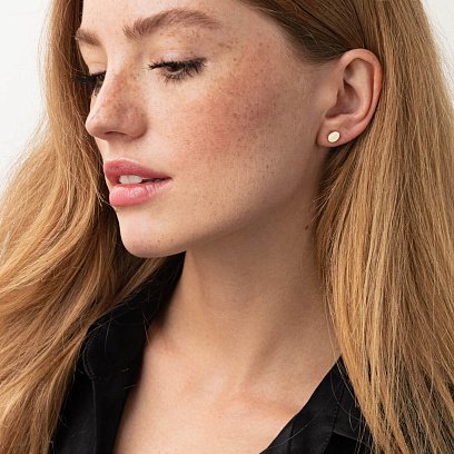 Золоті сережки - пусети Овальні с06224 №6