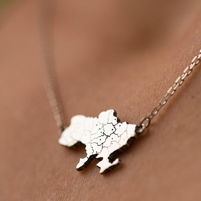 Серебряное колье "Карта Украины" 181268 №4