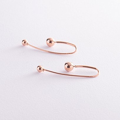 Золотые серьги "Вдохновение" с шариками с07982 №3