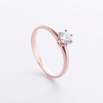 Помолвочное кольцо с бриллиантом (красное золото) 24342421