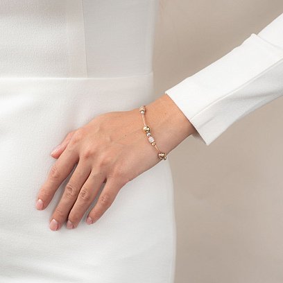 Золотой браслет с фианитами б02983 №4