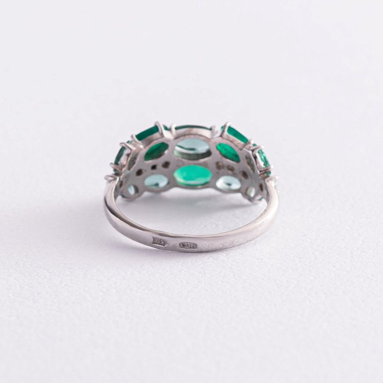 Срібна каблучка з агатом, кварцом і фіанітами 1370/1р-GRAGOG від ювелірного магазину Онікс - 4