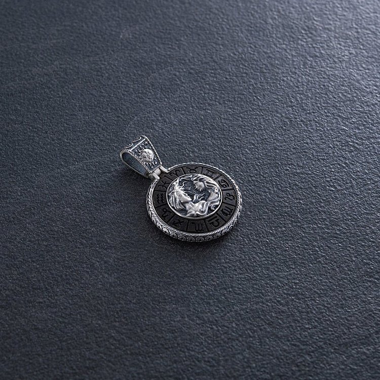 Срібний кулон "Знак зодіаку Близнюки" з ебеном 1041близнюки від ювелірного магазину Онікс - 3