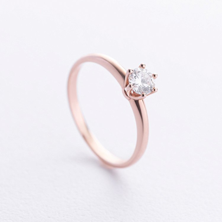 Помолвочное кольцо с бриллиантом (красное золото) 24342421 от ювелирного магазина Оникс