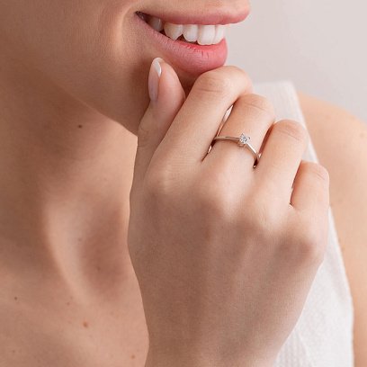 Заручальна золота каблучка з діамантом 24051121 №2