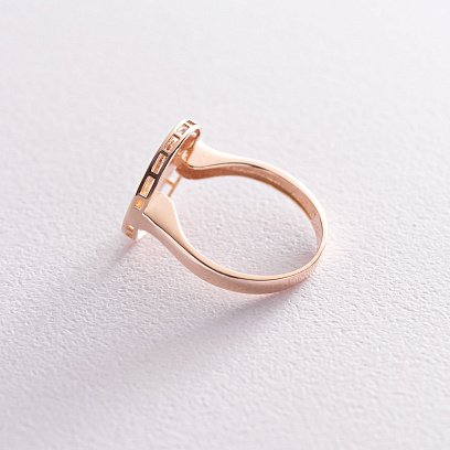 Кольцо "Клевер" в красном золоте (эмаль) к06708 №3