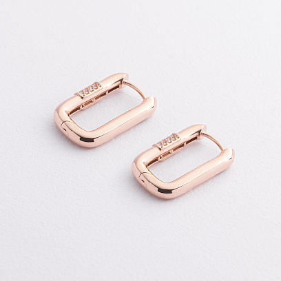 Сережки "Isabel" з фіанітами (червоне золото) с09525 №2