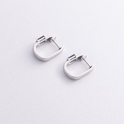 Золоті сережки з діамантами і сапфірами сб0565sm №3