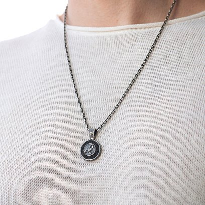 Серебряный кулон "Знак зодиака Скорпион" с эбеном 1041скорпіон №2