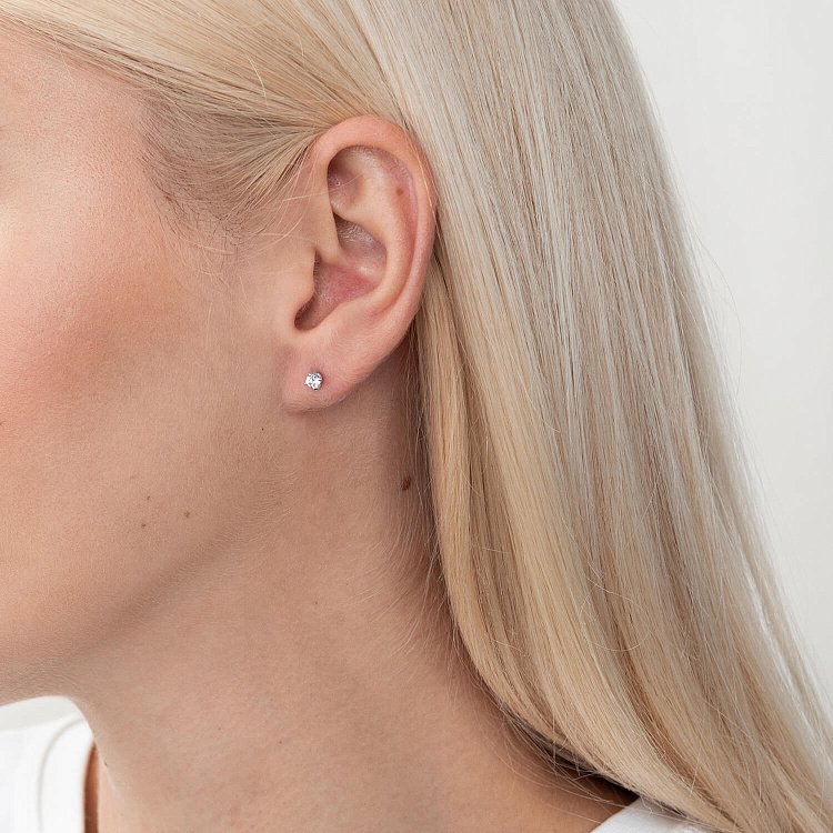 Золоті сережки - пусети з фіанітами с02891 від ювелірного магазину Онікс - 1