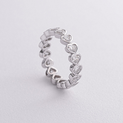 Золота каблучка "Сердечка" діамантами кб0639pu