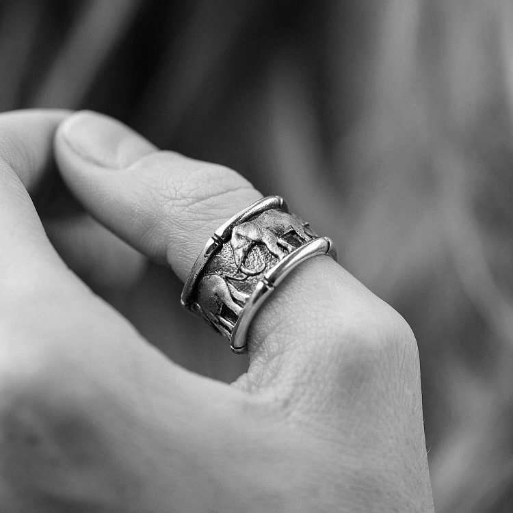 Серебряное кольцо "Слоны" 112727 от ювелирного магазина Оникс - 1