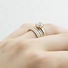 Золотое кольцо с фианитами к05356 от ювелирного магазина Оникс - 3