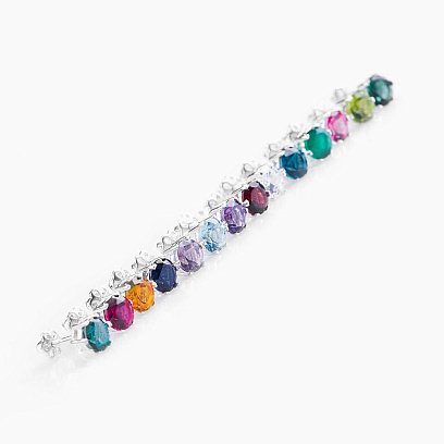 Серебряные серьги - гвоздики с синтетическим топазом 121980 №5