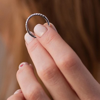 Кольцо в белом золоте с бриллиантами кб0486ca №7