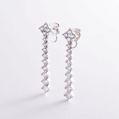 Золотые серьги с бриллиантами сб0197cha