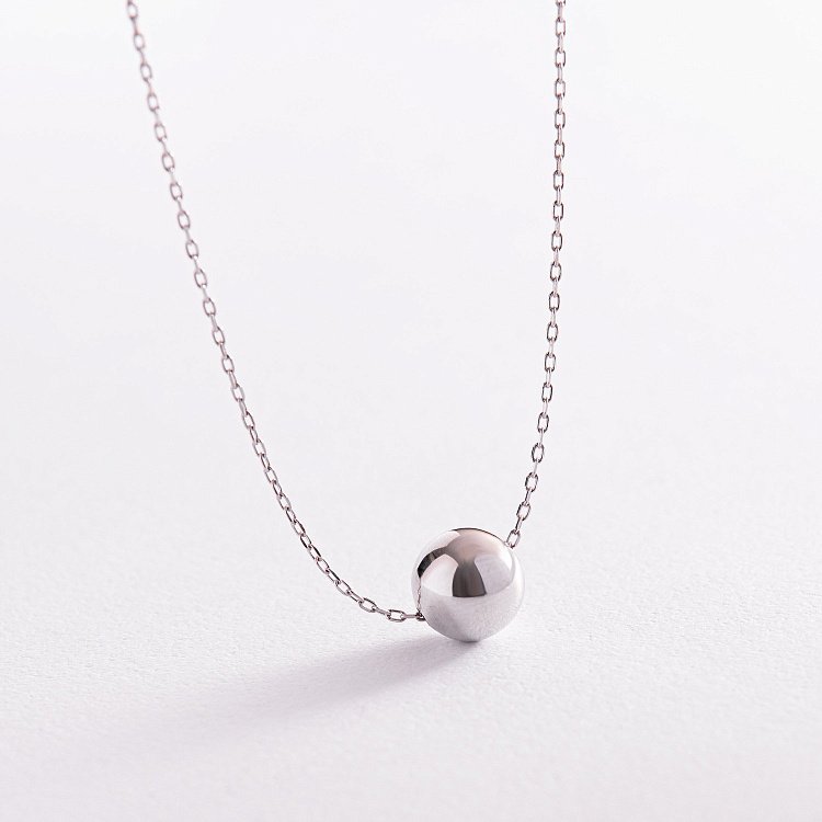 Серебряное колье "Шар" (9 мм) 181200 от ювелирного магазина Оникс - 4