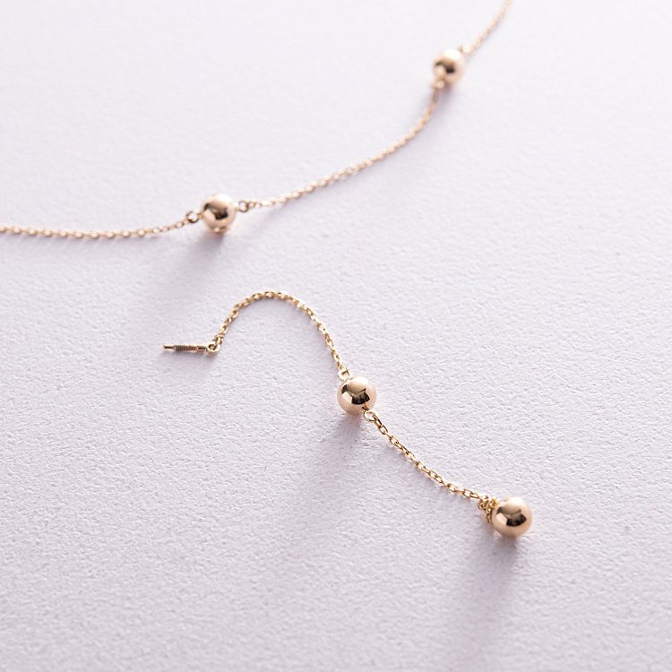 Колье 2 в 1 "Шарики" в желтом золоте кол02343 от ювелирного магазина Оникс - 4