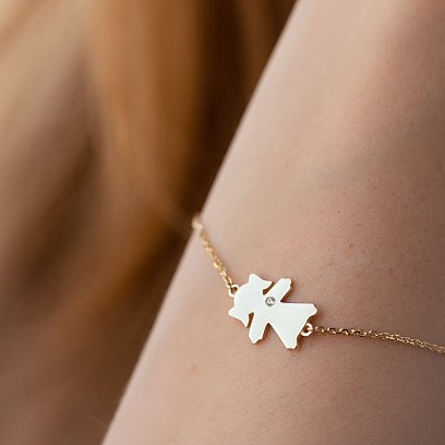 Браслет "Девочка" в желтом золоте (возможна гравировка) з2077ж №4