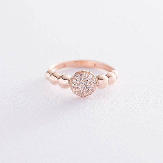 Золота каблучка з фіанітами к06530