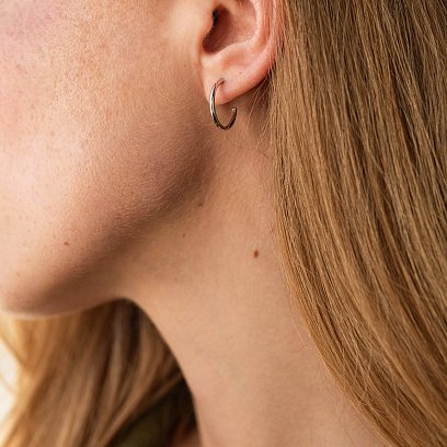 ﻿Сережки-пусети "Келлі" в білому золоті с06983 №3