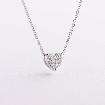 Золотое колье "Сердечко" с бриллиантами колб0176ri