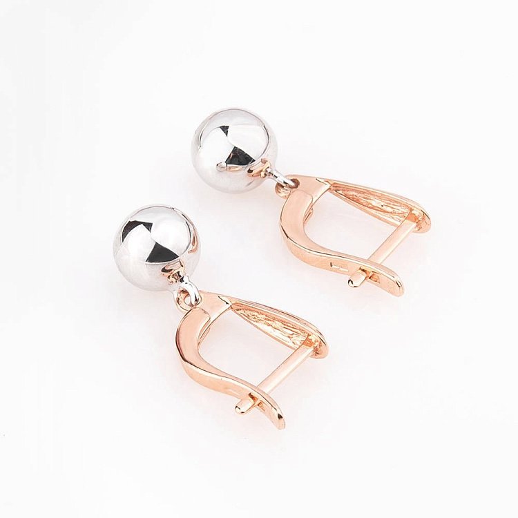 Золоті сережки "Шарик" на англійській застібці с04746 від ювелірного магазину Онікс - 4