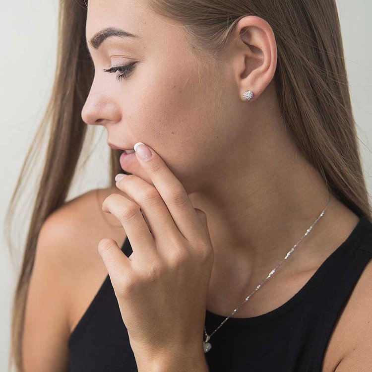 Золоті сережки-пусети "Серця" з діамантами stars227 від ювелірного магазину Онікс - 4