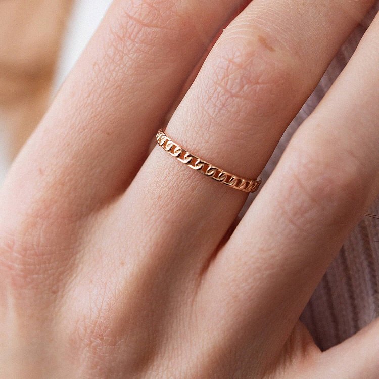 Кольцо "Цепочка" в красном золоте к07156 от ювелирного магазина Оникс - 4