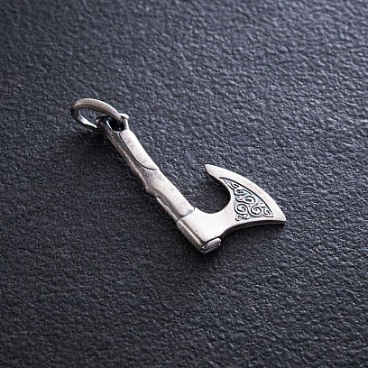 Серебряный кулон "Секира с трискелионом" 133227 №7