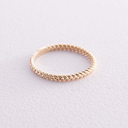 Каблучка "Косичка" у жовтому золоті к07129 №3