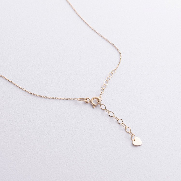 Колье "Сердце" с фианитом (желтое золото) кол02565 от ювелирного магазина Оникс - 4